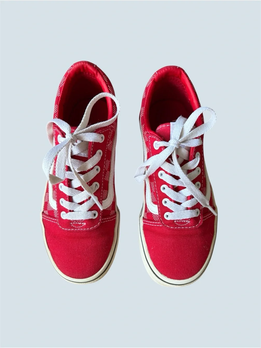 Vans kids red white check size 2